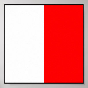 International maritime signal flag letter nautical poster