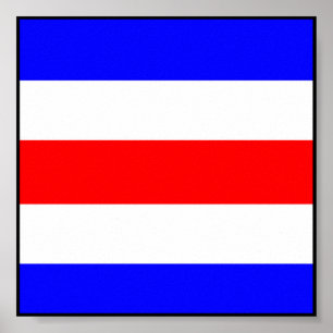 International maritime signal flag letter nautical poster