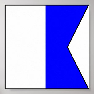 International maritime signal flag letter nautical poster