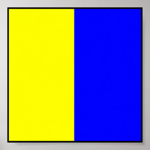 International maritime signal flag letter nautical poster