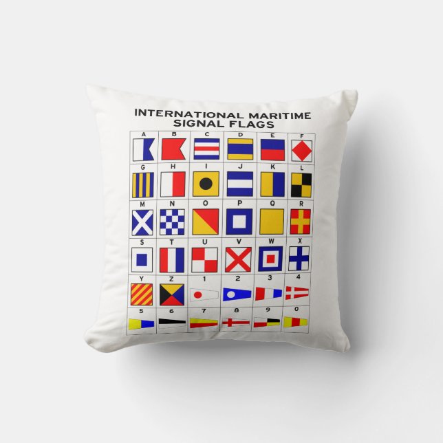 International Maritime Signal Flags Throw Pillow (Front)