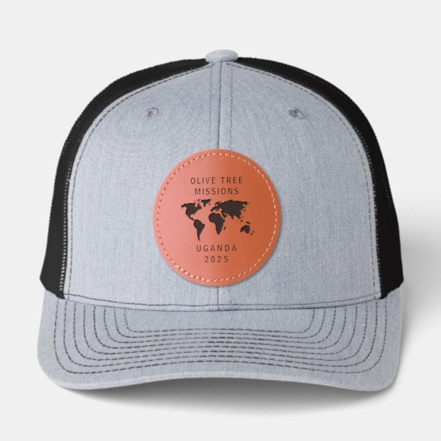 International Mission Trip Custom Leather Patch Hat (Front)