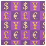 International money currencies signs pattern fabric