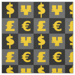 International money currencies signs pattern fabric