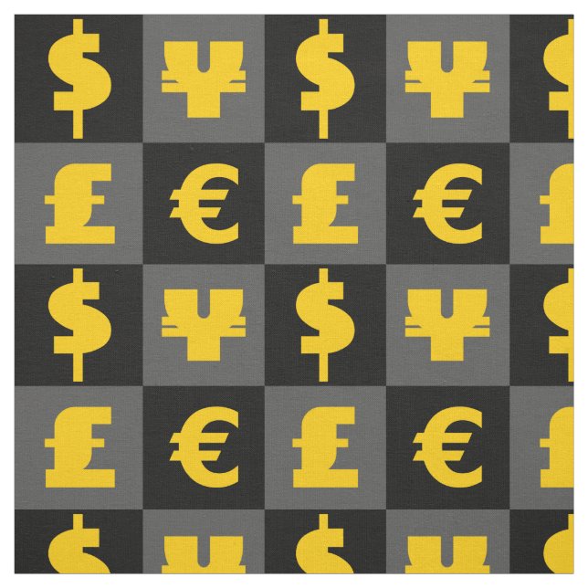 International money currencies signs pattern fabric (Swatch)