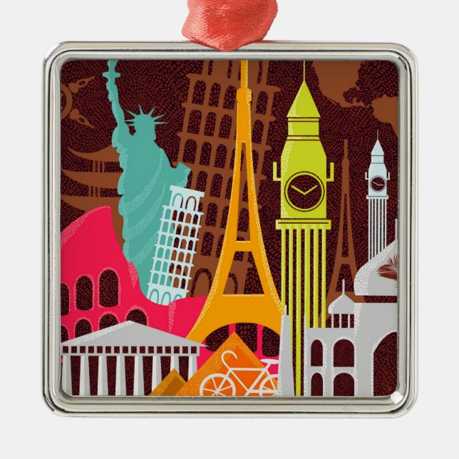 International Monuments Metal Ornament (Front)