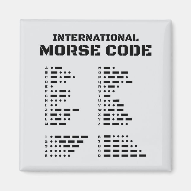 International Morse Code A-Z 0-9 Magnet (Front)