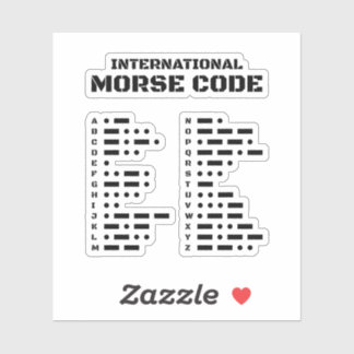 International Morse Code Alphabet Chart Sticker