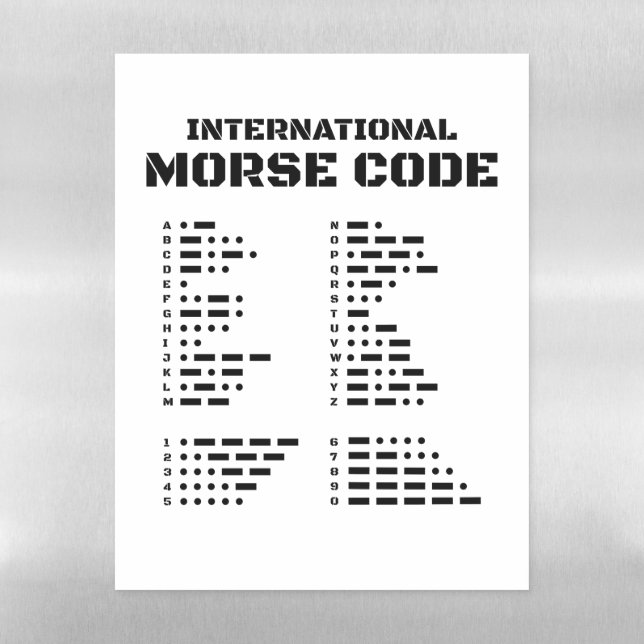 International Morse Code Magnetic Dry Erase Sheet (Vertical)
