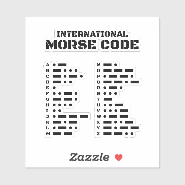 International Morse Code Sticker (Sheet)