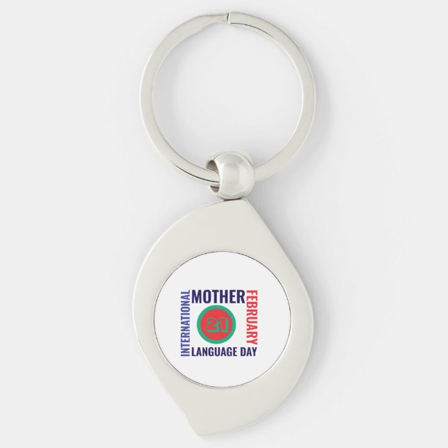 International Mother Language Day Unique Keychain (Front)