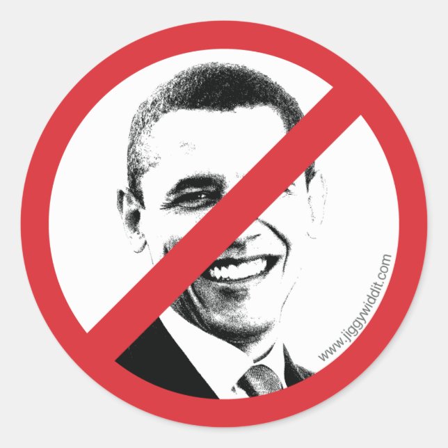 International NO! Obama Classic Round Sticker (Front)