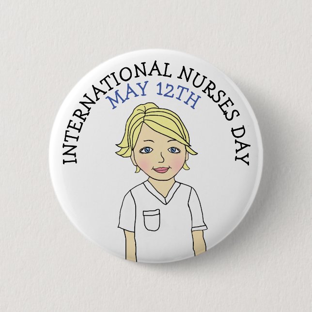 International Nurses Day May 12th Button (Front)