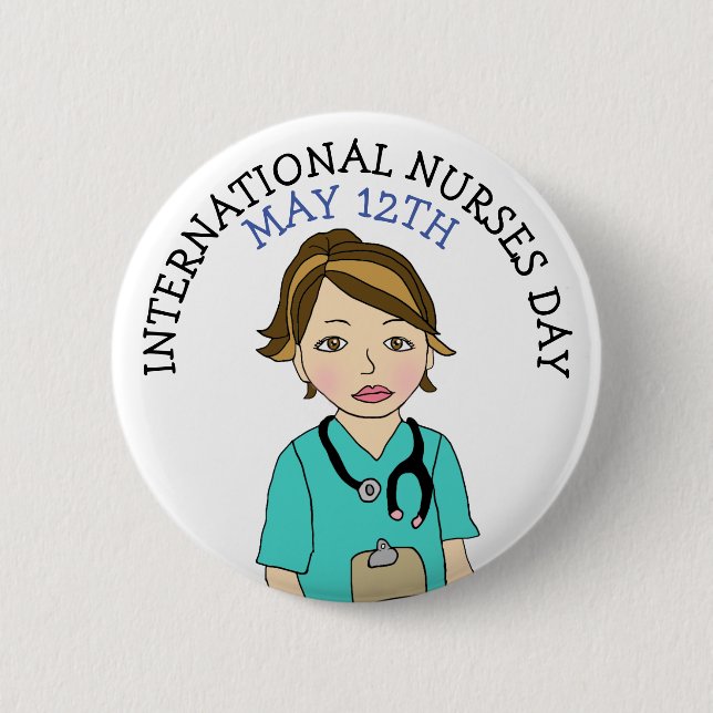 International Nurses Day May 12th Button (Front)