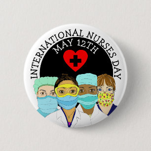 International Nurses Day May 12th Button