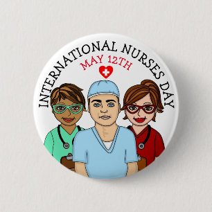 International Nurses Day May 12th Button