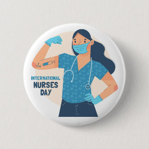 International Nurses Day   Nurses are Strong  Clas Button