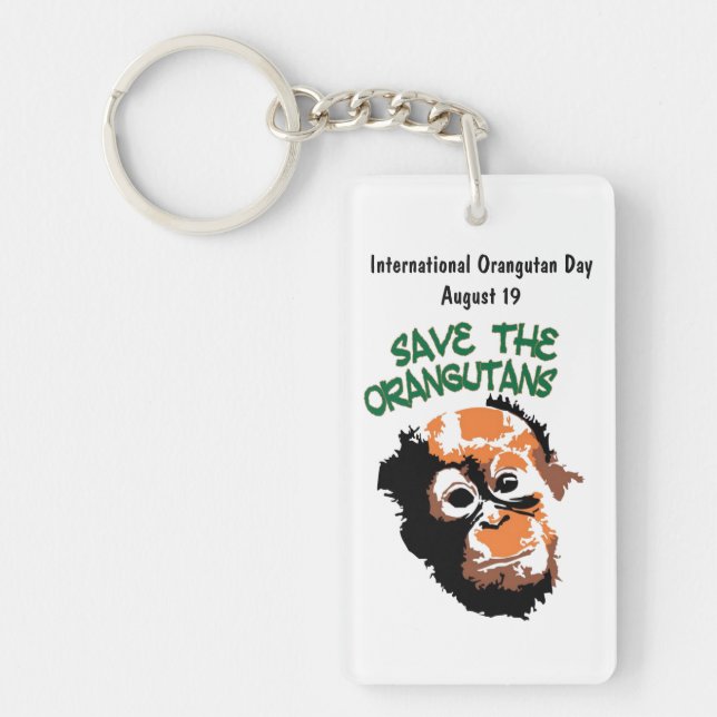 International Orangutan Day Keychain (Front)