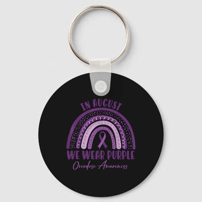 International Overdose Awareness Day Purple Boho R Keychain (Front)