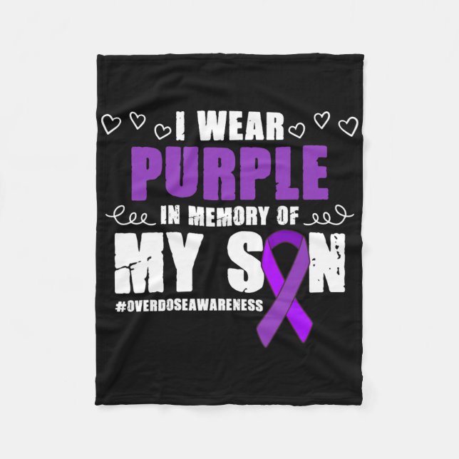 International Overdose Awareness Wear Purple Ribbo Fleece Blanket (Front)