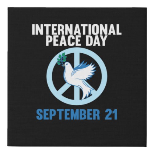 International Peace Day Earth World Peace Day Faux Canvas Print