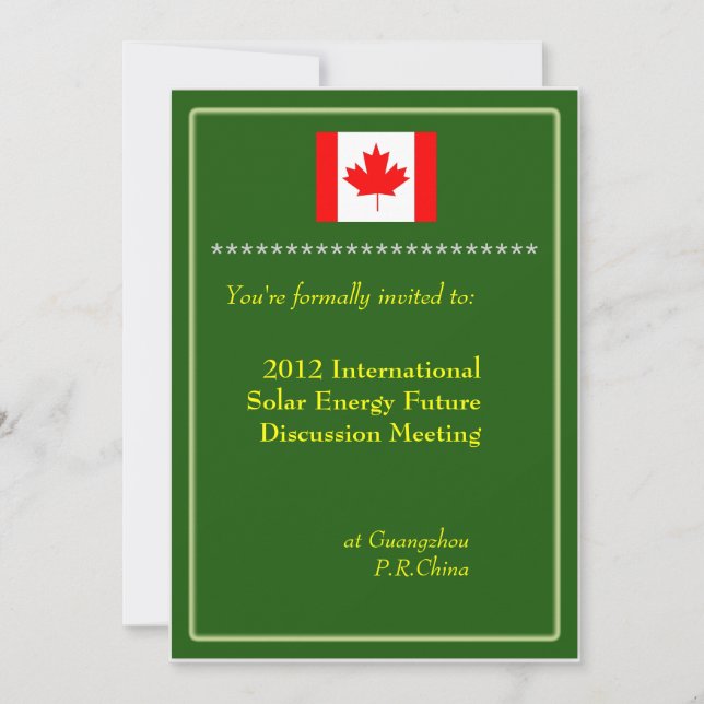 International, professional business meeting invitation (Front)