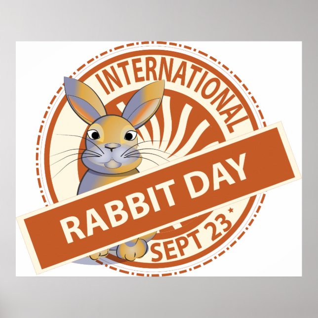 International Rabbit Day Sign Poster (Front)