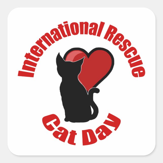 International Rescue Cat Day Square Sticker (Front)