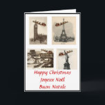 International Santa Christmas Card<br><div class="desc">Santa and his sleigh full of toys flies past Big Ben in London,  the Eiffel Tower in Paris,  the coliseum in Rome and finally the Statue of Liberty,  New York City in the US. "Happy Christmas",  "Joyeux Noël",  "Buon Natale"... and "Merry Christmas!" inside.</div>