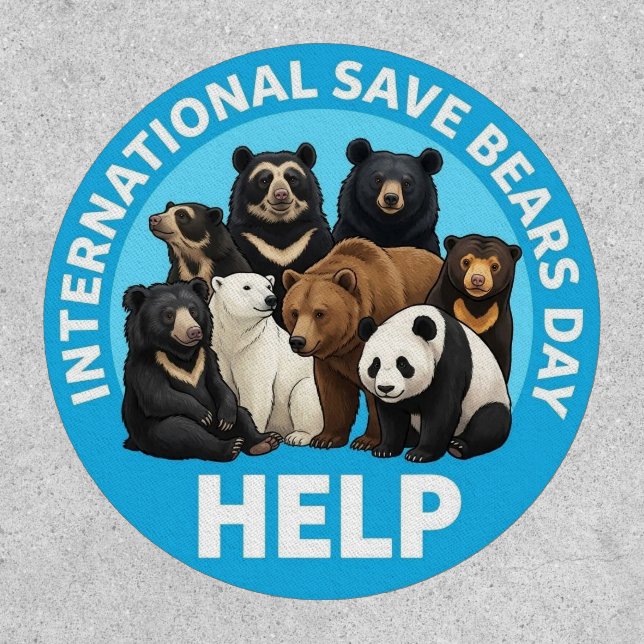International save bears day stickers. patch (Front)