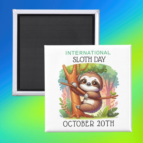 International Sloth Day  October 20th Magnet