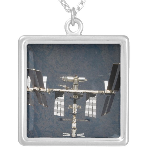 International Space Station 13 Silver Plated Necklace | Zazzle