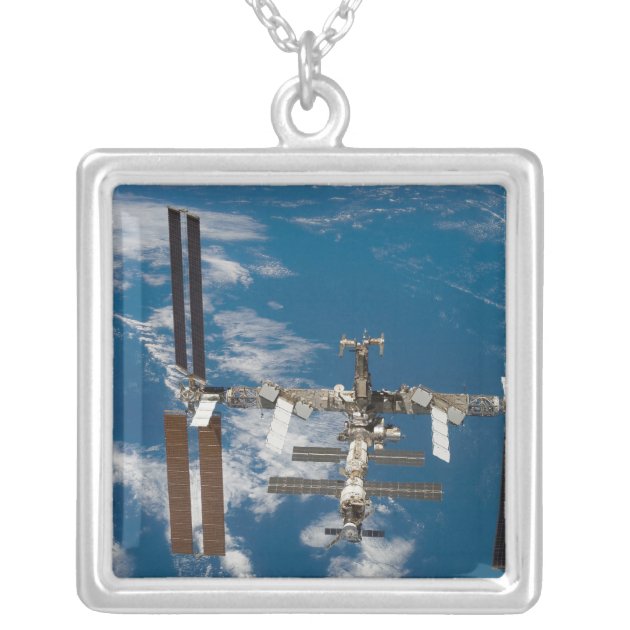 International Space Station 18 Silver Plated Necklace | Zazzle