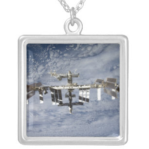 International Space Station 28 Silver Plated Necklace