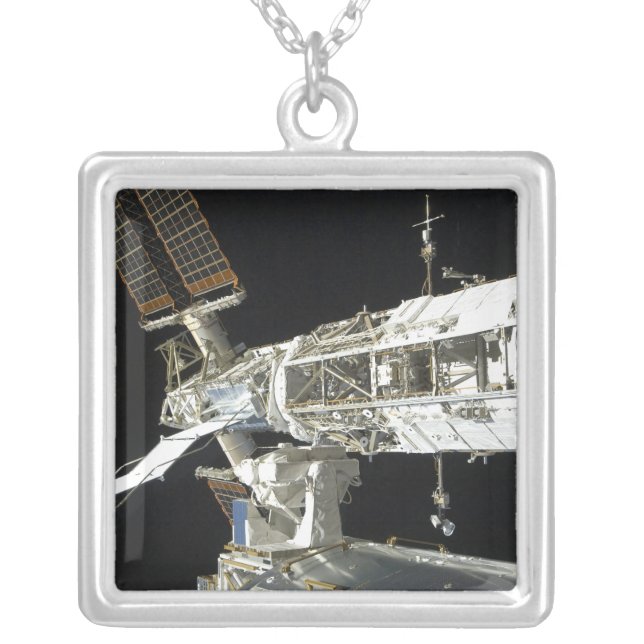 International Space Station 8 Silver Plated Necklace (Front)