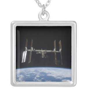 International Space Station 9 Silver Plated Necklace