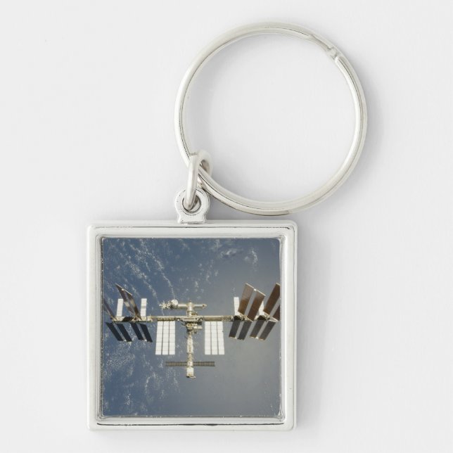 International Space Station backdropped Keychain (Front)