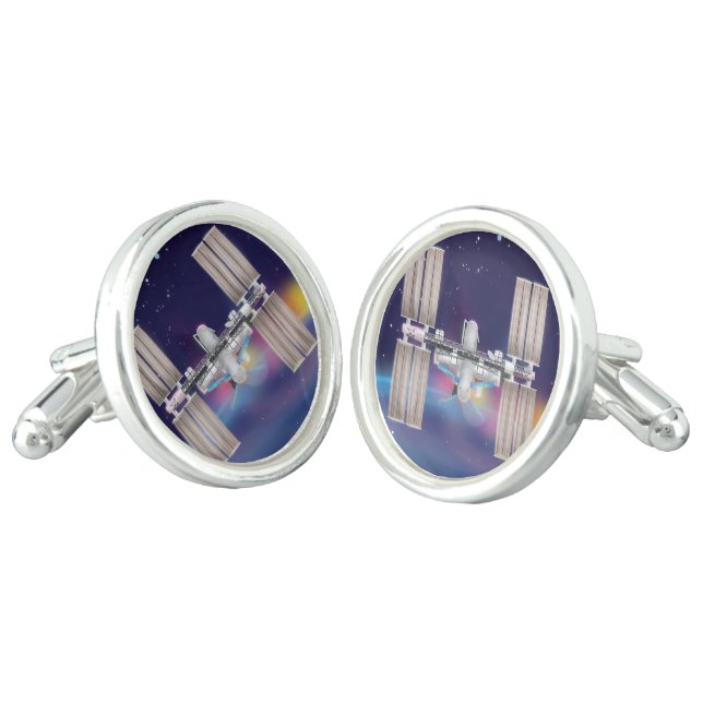 International Space Station Cufflinks (Angled)