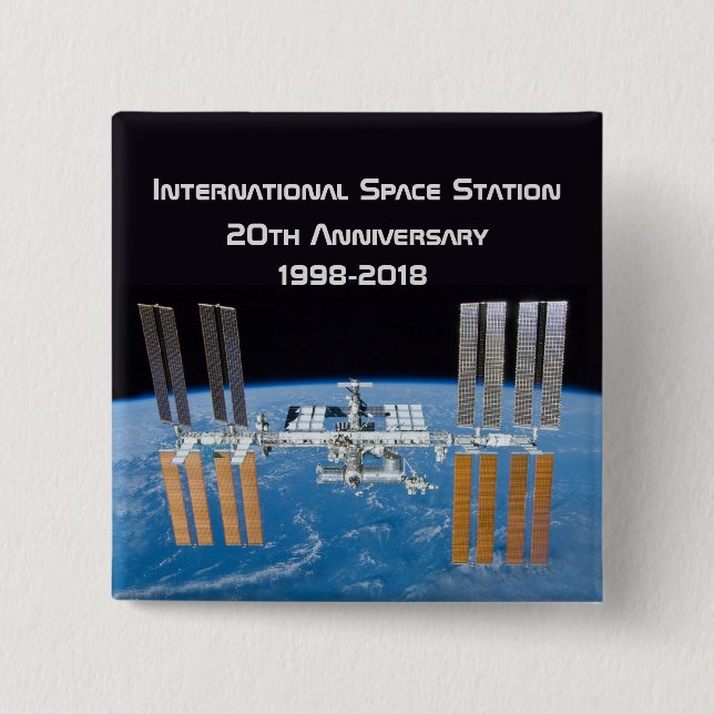International Space Station ISS 20th Anniversary Button (Front)