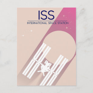 International Space Station space art. Postcard