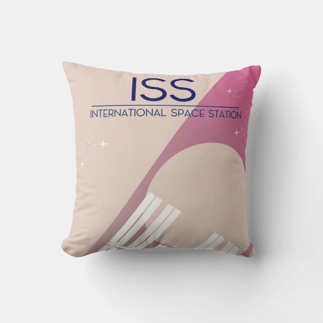 International Space Station space art. Throw Pillow (Front)