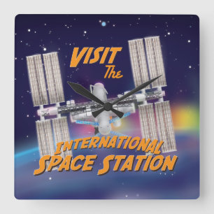 International Space Station Square Wall Clock