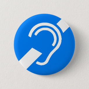 International Symbol for Deaf Button