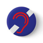 International Symbol for Deaf, Red, White & Blue