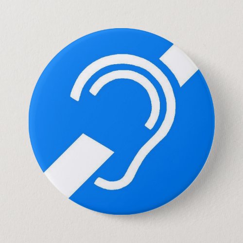 International Symbol for the Deaf Pinback Button