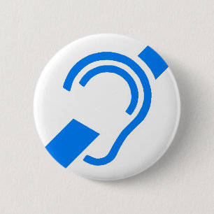 International Symbol for the Deaf Pinback Button