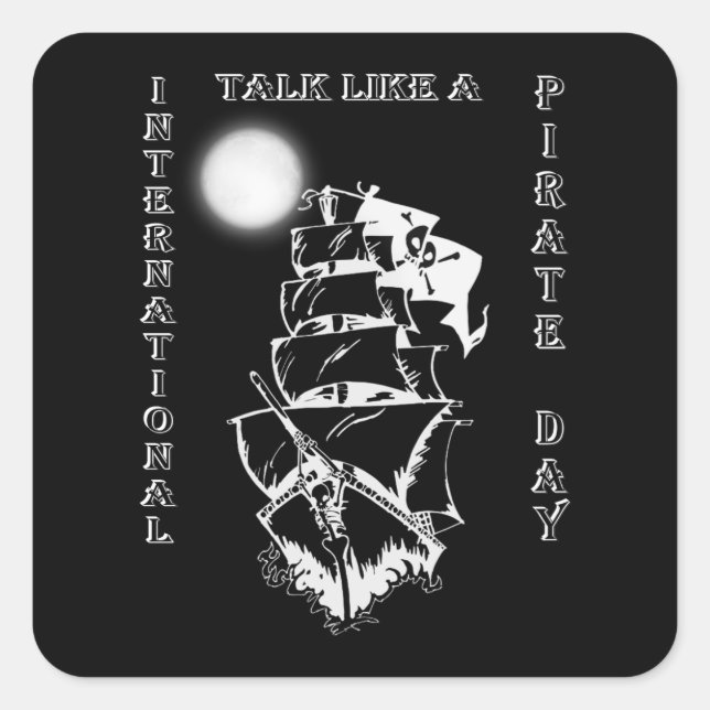 International Talk like a Pirate Day Square Sticker (Front)