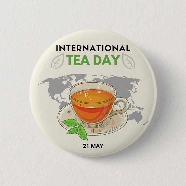 International Tea Day Button (Front)