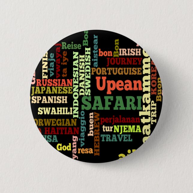 International Travel Blessings Pinback Button (Front)