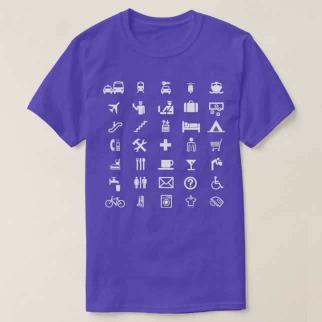 International travel symbols in WHITE  T-Shirt (Design Front)